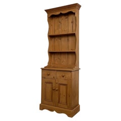 Fine Vintage 20th Century Narrow Pine Welsh Dresser