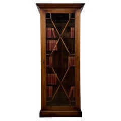 Fine Antique Early 20th Century English Oak Glazed Display Cabinet Vitrine