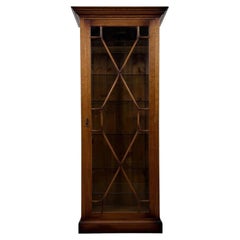 Fine Antique Early 20th Century English Oak Glazed Display Cabinet Vitrine