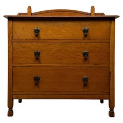 Fine Antique Early 20th Century English Edwardian Oak Chest of Drawers