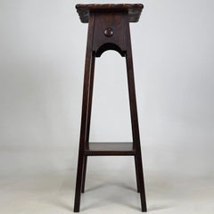 Fine Antique English Edwardian Oak Planter Jardiniere Stand, Early 20th Century