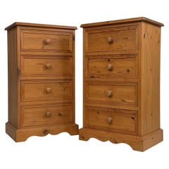 Fine Matching Pair of Vintage Mid Century Pine Bedside Cabinets