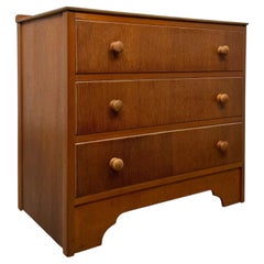 Commode de chambre vintage en chêne anglais, milieu du XXe siècle