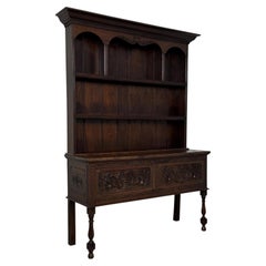 Fine Antique 19th Century English Oak Dresser with Carved Decoration
