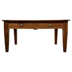 Large Antique 19th Century English Pine Farmhouse Writing Table