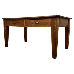 Large Antique 19th Century English Pine Farmhouse Writing Table