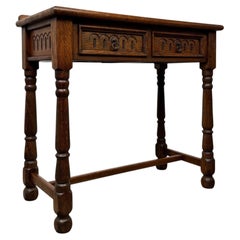 Fine Antique Early 20th Century English Edwardian Oak Side Table