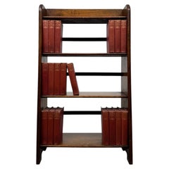 Fine Antique Early 20th Century English Oak Open Bookcase