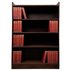 Fine Antique Early 20th Century English Edwardian Oak Open Bookcase