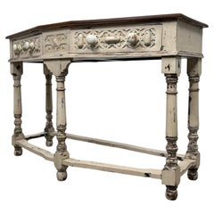 Fine Antique 20th Century English Country House Oak Console Table