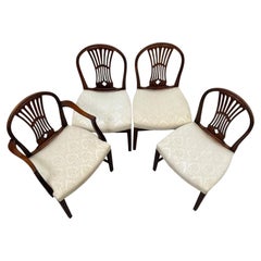 Fine Antique Set of Eight 19th Century English Hepplewhite Style Dining Chairs