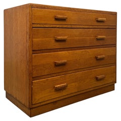 Fine Antique English Golden Oak Chest of Drawers, Early 20th Century