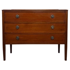 Magnifique commode anglaise ancienne en acajou marqueté, datant du début du XXe siècle
