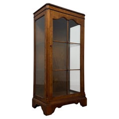 Fine 20th Century Burr Walnut Display and Collectors Cabinet Vitrine