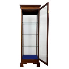 Antique 20th Century Inlaid Mahogany Freestanding Shop Display Cabinet Vitrine
