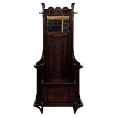 Fine Antique Early 20th Century English Oak Entrance Hall Stand