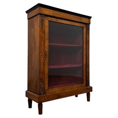 Fine Antique 19th Century English Victorian Walnut Pier Cabinet Vitrine