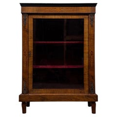 Fine Antique 19th Century English Victorian Walnut Pier Cabinet Vitrine