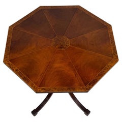 Fine Antique 20th Century Figured Burr Walnut Octagonal Side Table
