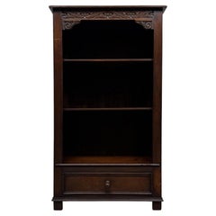 Fine Antique Early 20th Century English Oak Open Bookcase