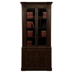 Fine 20th Century Jacobean Style Oak Corner Cabinet Vitrine