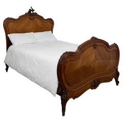 Fine Antique 19th Century Walnut Double Bed, French