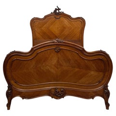 Fine Antique 19th Century Walnut Double Bed, French