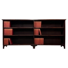 Fine 20th Century Large Mahogany Open Bookcase