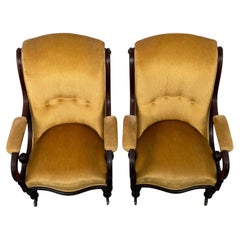 Fine Antique 19th Century English Mahogany Armchairs, William IV Period