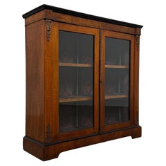 Fine Antique 19th Century English Victorian Walnut Pier Vitrine Cabinet