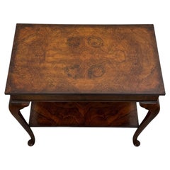 Fine Antique Early 20th Century English Edwardian Burr Walnut Side Table