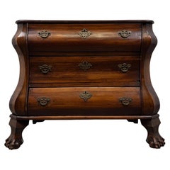 Fine Antique 20th Century Small Dutch Mahogany Bombe Chest of Drawers