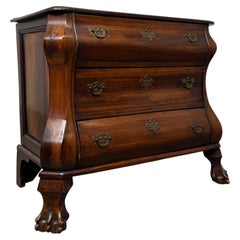Fine Antique 20th Century Small Dutch Mahogany Bombe Chest of Drawers