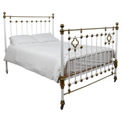 Fine Antique 19th Century Victorian Brass and Iron King Size Bed