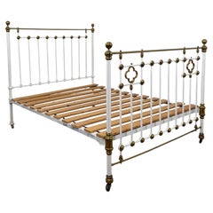 Fine Antique 19th Century Victorian Brass and Iron King Size Bed