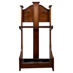 Fine Antique Early 20th Century English Edwardian Walnut Hall Stand