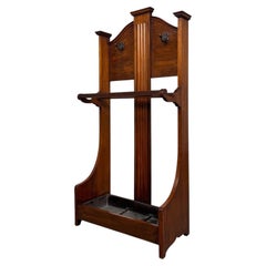 Fine Antique Early 20th Century English Edwardian Walnut Hall Stand