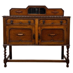 Fine Antique Early 20th Century English Edwardian Golden Oak Sideboard