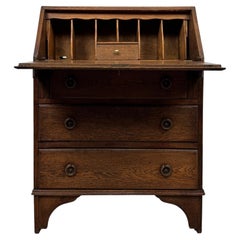 Fine Antique Early 20th Century English Edwardian Oak Bureau
