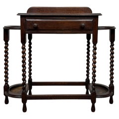 Fine Antique Early 20th Century English Edwardian Oak Hall Stand