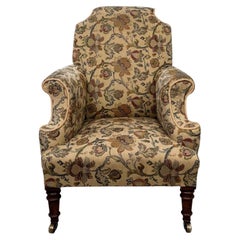 Fine Antique 19th Century Victorian Mahogany Wingback Armchair