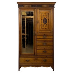 Wunderschöner antiker „Compactum“-Kleiderschrank aus Eschenholz aus dem 19. Jahrhundert