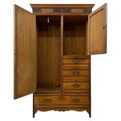 Wunderschöner antiker „Compactum“-Kleiderschrank aus Eschenholz aus dem 19. Jahrhundert