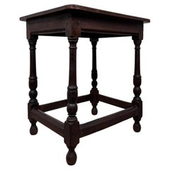 Fine Antique Early 20th Century English Edwardian Oak Side Table