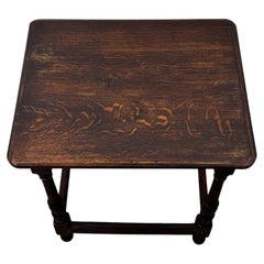 Fine Antique Early 20th Century English Edwardian Oak Side Table