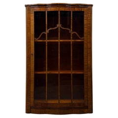 Fine 20th Century Art Deco Style Figured Walnut Display Cabinet Vitrine