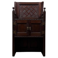 Fine Antique 20th Century Mahogany Hall Seat and Storage Cabinet