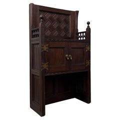 Fine Antique 20th Century Mahogany Hall Seat and Storage Cabinet