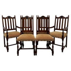 Fine Quality Antique Set of Six 20th Century Oak Dining Chairs
