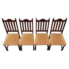 Fine Quality Antique Set of Six 20th Century Oak Dining Chairs